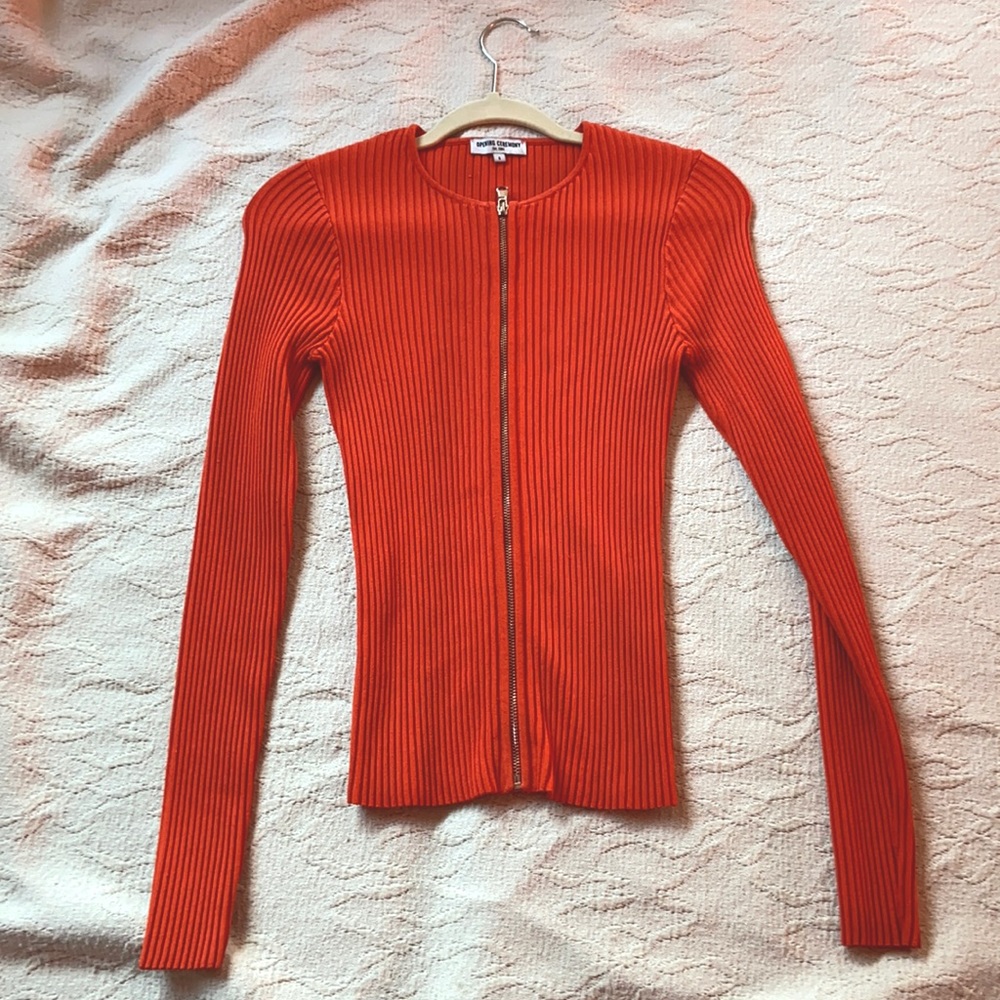 Opening Ceremony Ribbed Zip Up Shirt